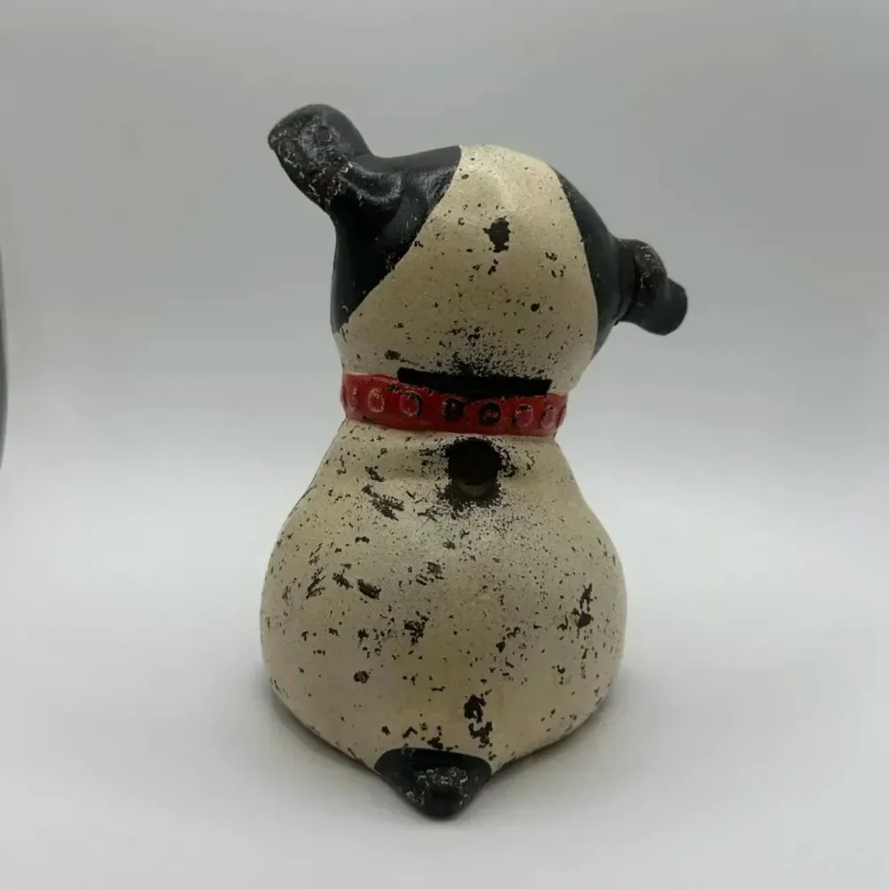 Vintage 1920s Hubley Fido Cast Iron Still Coin Bank Boston Terrier Dog Antique